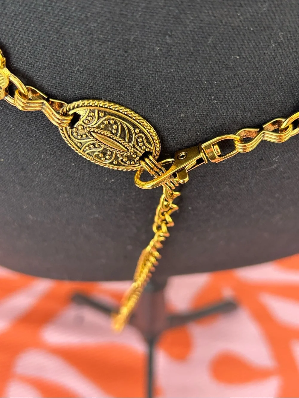 Gold tone Concho chain belt